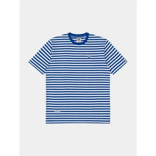 Футболка Aape Moonface Striped, размер S, белый, голубой