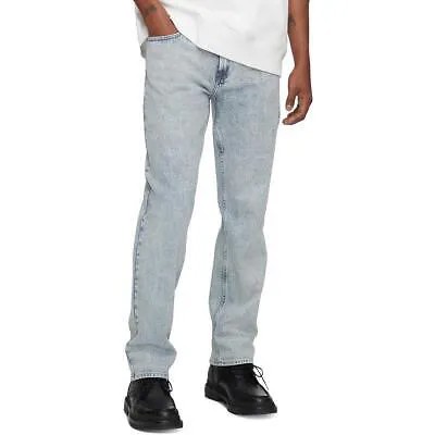 Мужские синие джинсы Calvin Klein Jeans со средней посадкой и прямыми штанинами 32/32 BHFO 7696