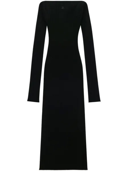 Courrèges платье из джерси с открытыми плечами, черный