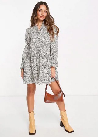 Свободное платье мини с принтом Vero Moda-Светло-бежевый цвет