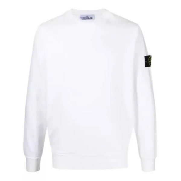 Футболка fleece cotton sweatshirt Stone Island, белый