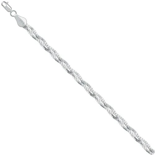Браслет Krastsvetmet браслет из серебра нб22-007-3 диаметром проволоки 0,4, серебро, 925 проба, родирование, длина 20 см.