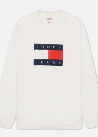 Мужская толстовка Tommy Jeans ABO Polar Fleece Crew Neck, цвет белый, размер L