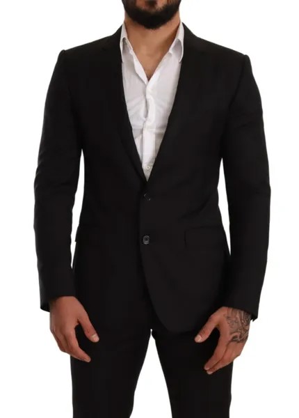 Костюм DOLCE - GABBANA Черный в клетку MARTINI SLIM FIT, 2 предмета EU46 / US36 / S 3200 долларов США
