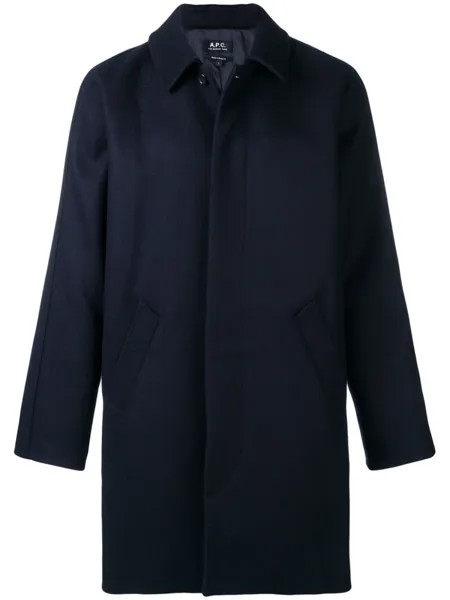A.P.C. однобортное пальто свободного кроя, синий