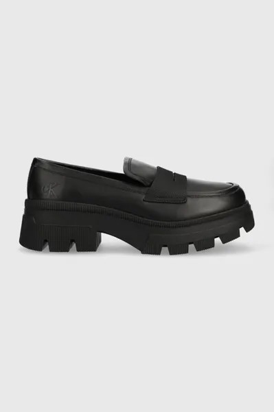 Кожаные мокасины CHUNKY COMBAT LOAFER WN Calvin Klein Jeans, черный