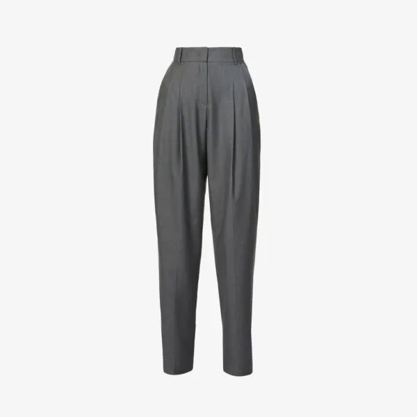 Брюки Gelso из тканого материала со складками и высокой посадкой Frankie Shop, серый