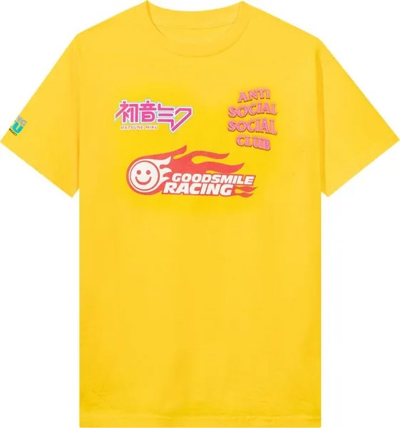 Футболка Anti Social Social Club x Good Smile Racing Logo Tee 'Yellow', желтый