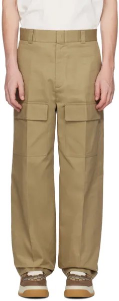 Коричневые брюки карго с карманами Gucci