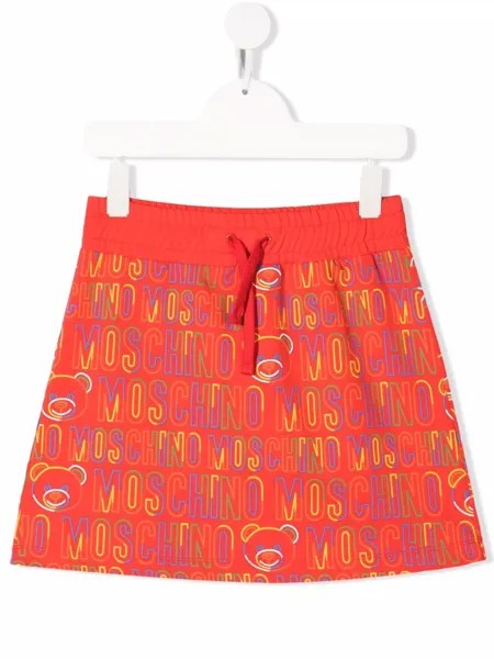 Moschino Kids юбка с кулиской и логотипом