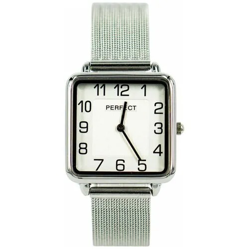 Perfect часы наручные, кварцевые, на батарейке, женские, металлический корпус, кожаный ремень, металлический браслет, с японским механизмом E326-1