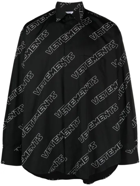 VETEMENTS рубашка с логотипом, черный