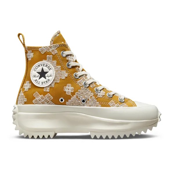 Converse Run Star Hike Festival Broderie High Top Goldtone