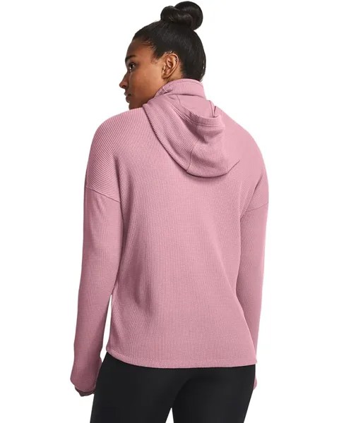 Худи Under Armour Waffle Funnel Hoodie, цвет Pink Elixir/Misty Purple