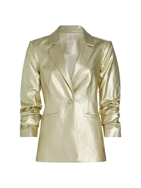 KylieЗмеиный пиджак цвета металлик Cinq À Sept, цвет light gold