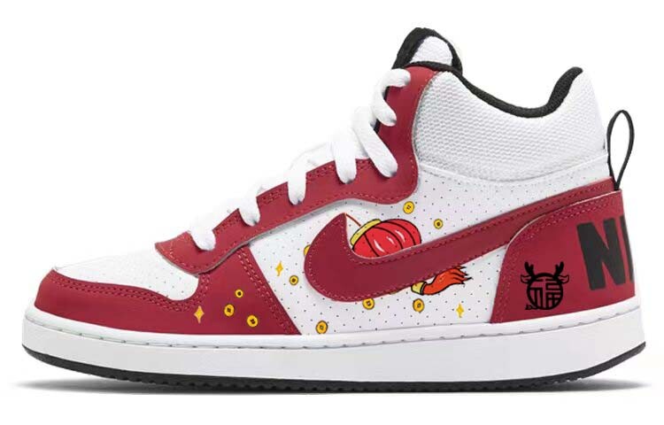 Кроссовки Nike Court Borough Series Skateboarding Shoes Women's Mid-top Red/white, красный