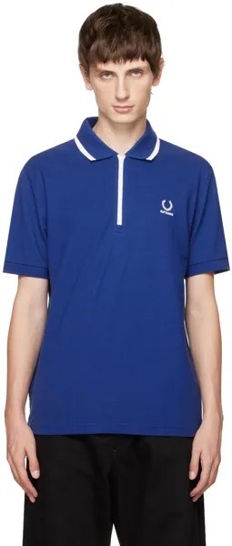 Синяя футболка-поло Raf Simons Fred Perry Edition