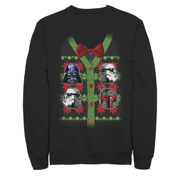 Мужской рождественский свитер с изображением лица, флисовая футболка Star Wars