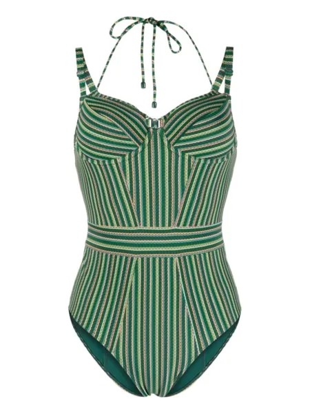 Marlies Dekkers дутый купальник Holi Vintage в полоску, зеленый