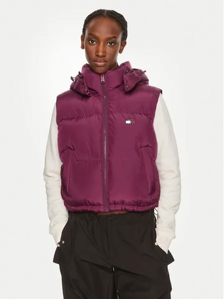 Укороченный жилет Tommy Jeans, бургундия