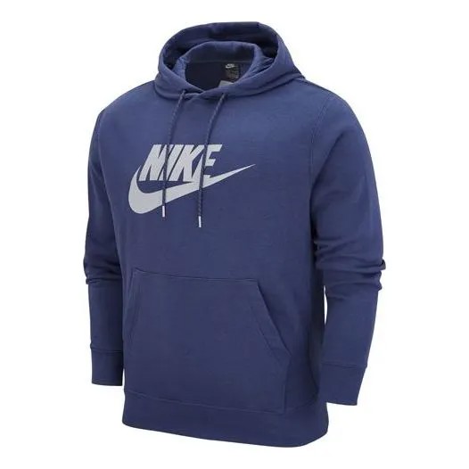 Толстовка Nike front large logo hoodie 'Navy', синий