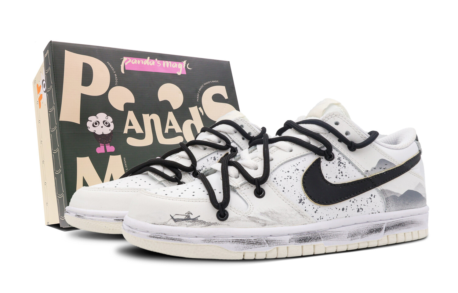 Кроссовки Nike Dunk Skateboarding Shoes Women's Low-top Black/White, черный/белый