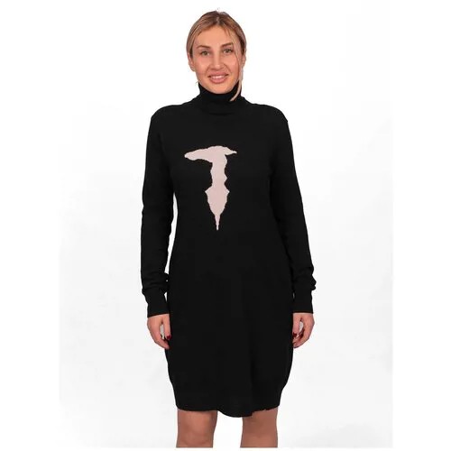 Trussardi Платье черное с логотипом (L)