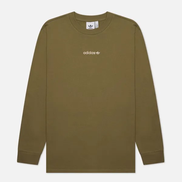 Мужской лонгслив adidas Originals LS Face Graphic оливковый, Размер L