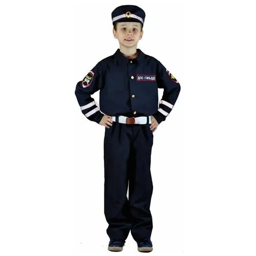 Костюм ДПС полицейского для мальчика с жезлом КВ-M-0132 572 28/110-116