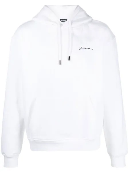 Jacquemus худи Le Sweatshirt Brodé из органического хлопка, белый