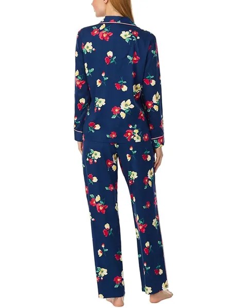 Пижамный комплект LAUREN Ralph Lauren Sateen Notch PJ Set, цвет Navy Floral