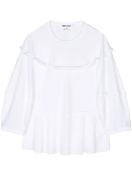 Топ из хлопкового джерси с кокеткой Comme Des Garçons Comme Des Garçons, белый