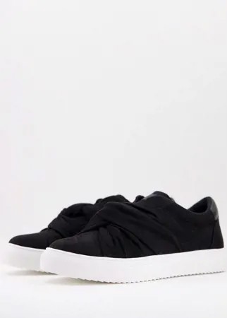 Черные кроссовки-слипоны с перекрученным дизайном спереди Office-Черный