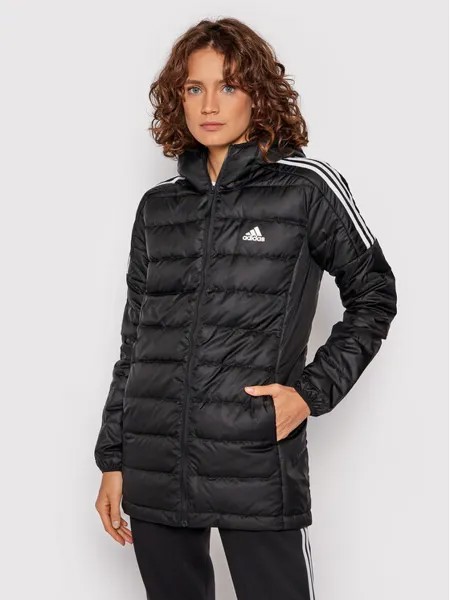 Пуховик узкого кроя Adidas, черный