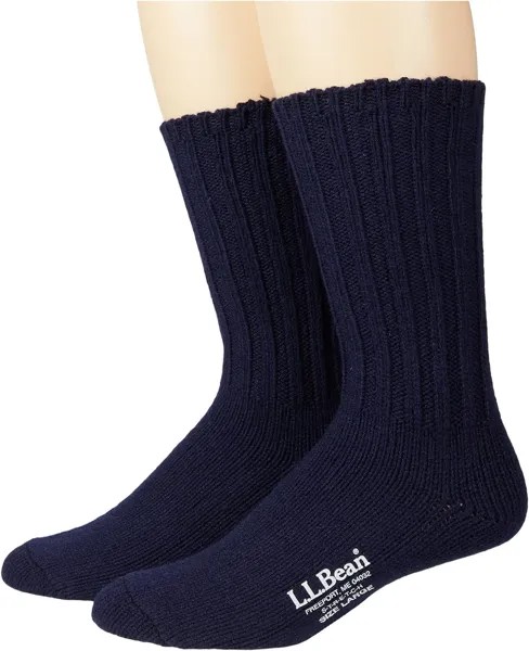 Носки Ragg из мериносовой шерсти, 10 дюймов, 2 пары L.L.Bean, цвет Navy/Navy