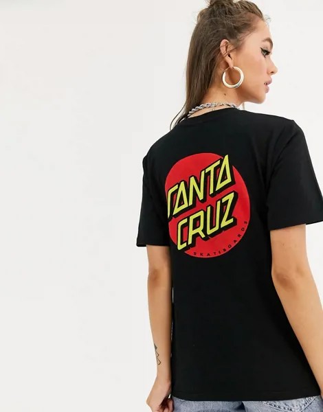 Черная футболка с принтом на спине Santa Cruz - Classic Dot-Черный
