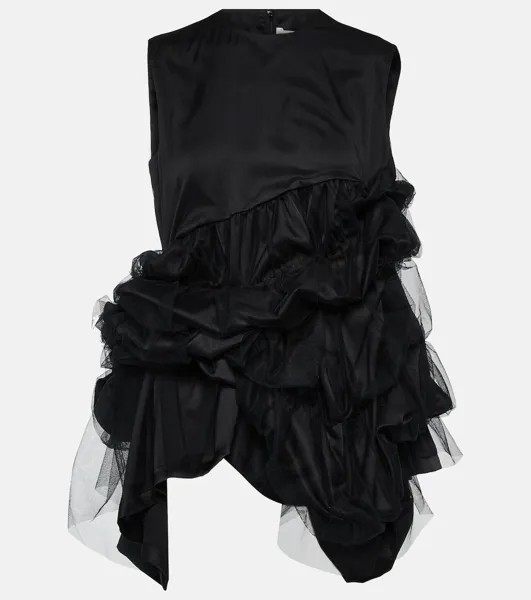 Топ из тюля и атласа NOIR KEI NINOMIYA, черный