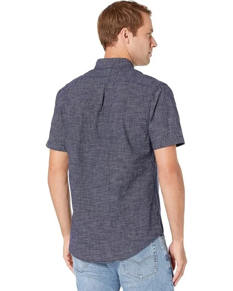 Рубашка U.S. POLO ASSN. Short Sleeve Yarn-Dye Slub Dobby Woven Shirt, цвет Classic Navy