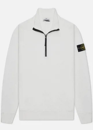 Мужская толстовка Stone Island Brushed Cotton Fleece Half-Zipper, цвет белый, размер S