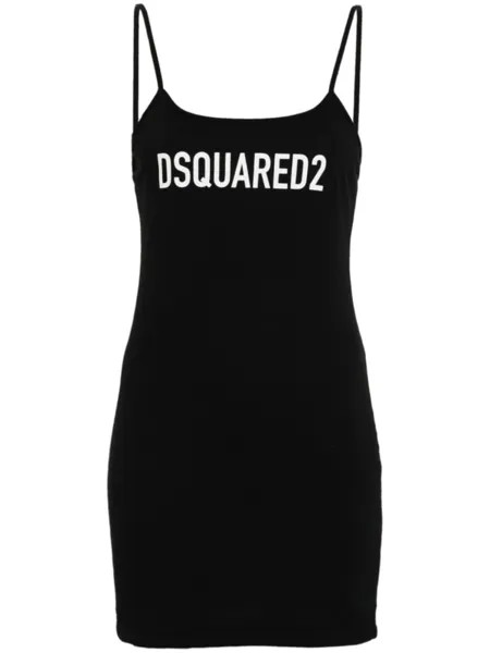 Dsquared2 платье мини с логотипом, черный