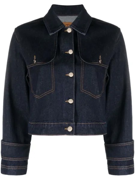 Claudie Pierlot укороченная джинсовая куртка, синий