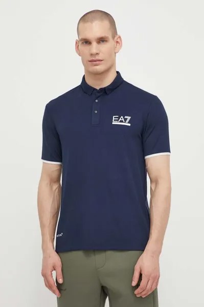 Поло EA7 Emporio Armani, темно-синий