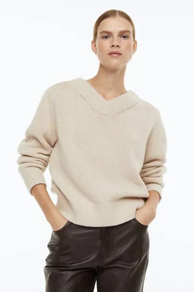 Пуловер женский H&M 1106566002 бежевый L (доставка из-за рубежа)