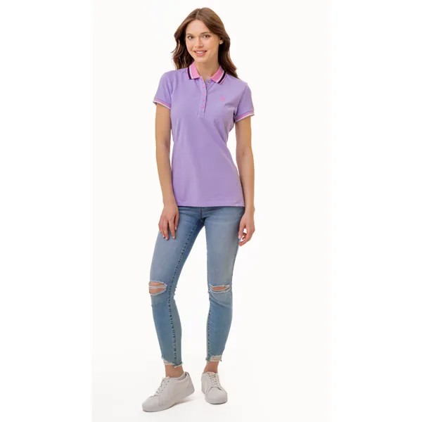 Футболка-поло U.S. Polo Assn. Princess Side Seam Tipped, сиреневый