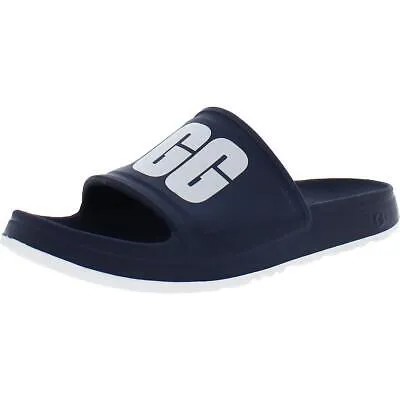 Ugg Mens Wilcox Navy Slip On Logo Pool Slides Shoes 14 Medium (D) BHFO 4728