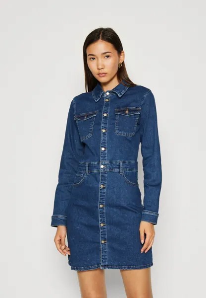 Платье Vaquero ONLY ONLANNIKA СТРЕТЧ ПЛАТЬЕ, цвет medium blue denim