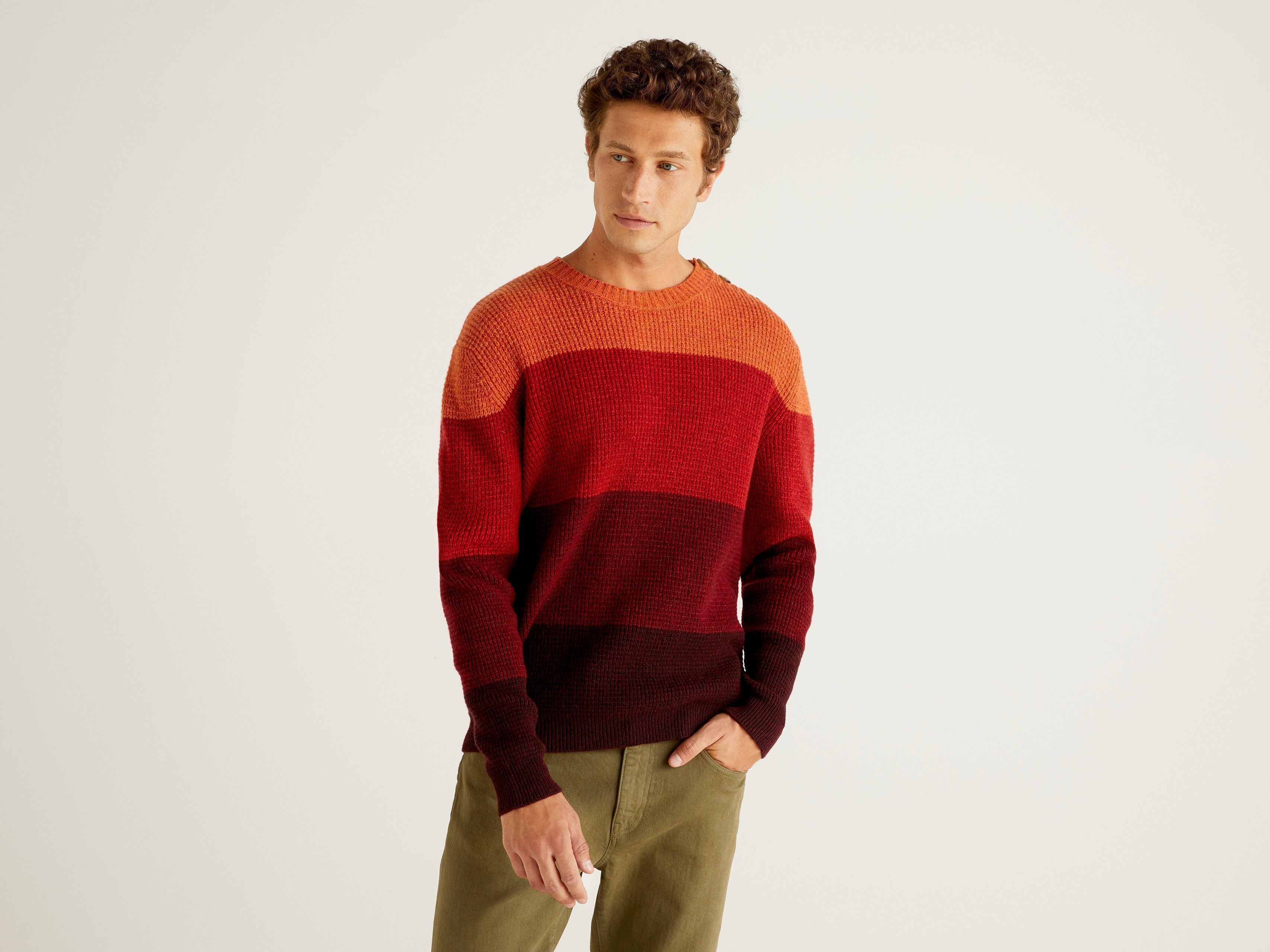 Джемпер мужской United Colors of Benetton 21A_107MK1O95 разноцветный XL