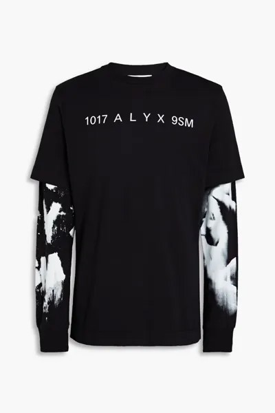 Многослойная футболка из хлопкового джерси с принтом 1017 Alyx 9Sm, черный