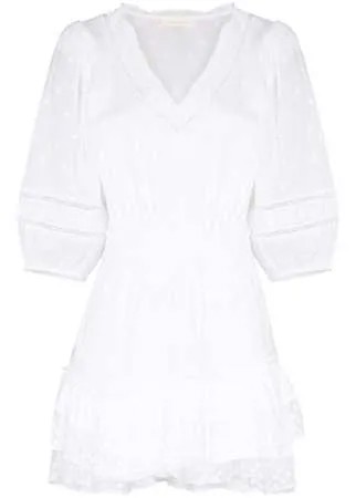 LoveShackFancy платье мини Consuela с V-образным вырезом