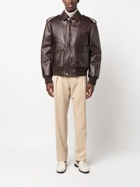 Bally бомбер с карманами, коричневый